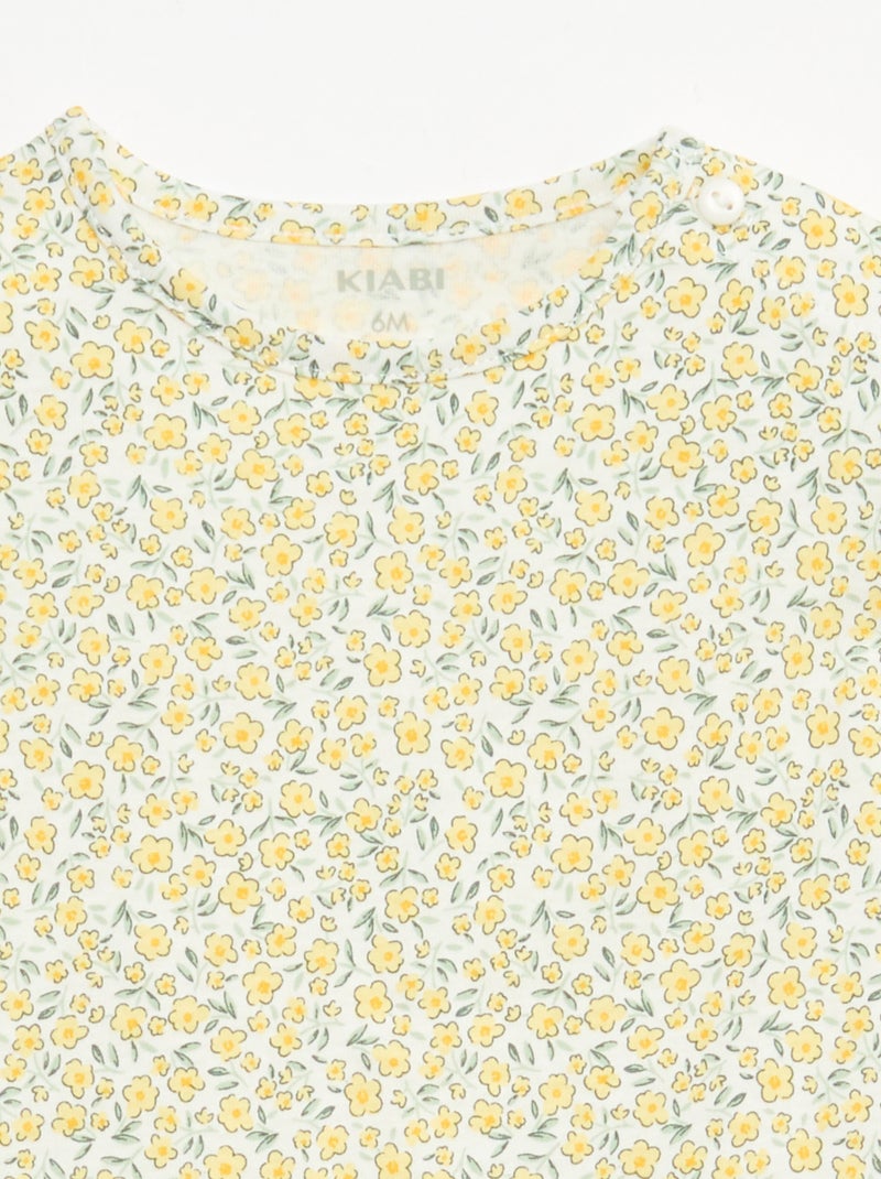 Set T-shirt + short met all-over print Wit - Kiabi