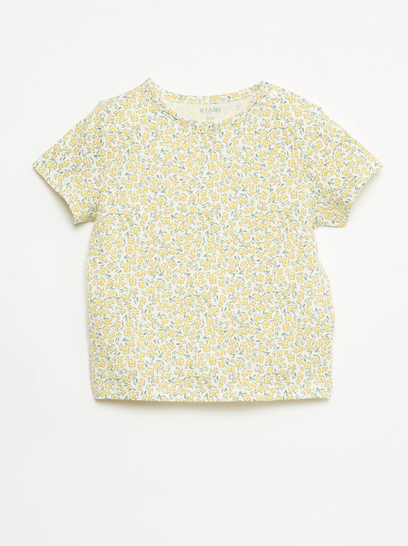 Set T-shirt + short met all-over print Wit - Kiabi