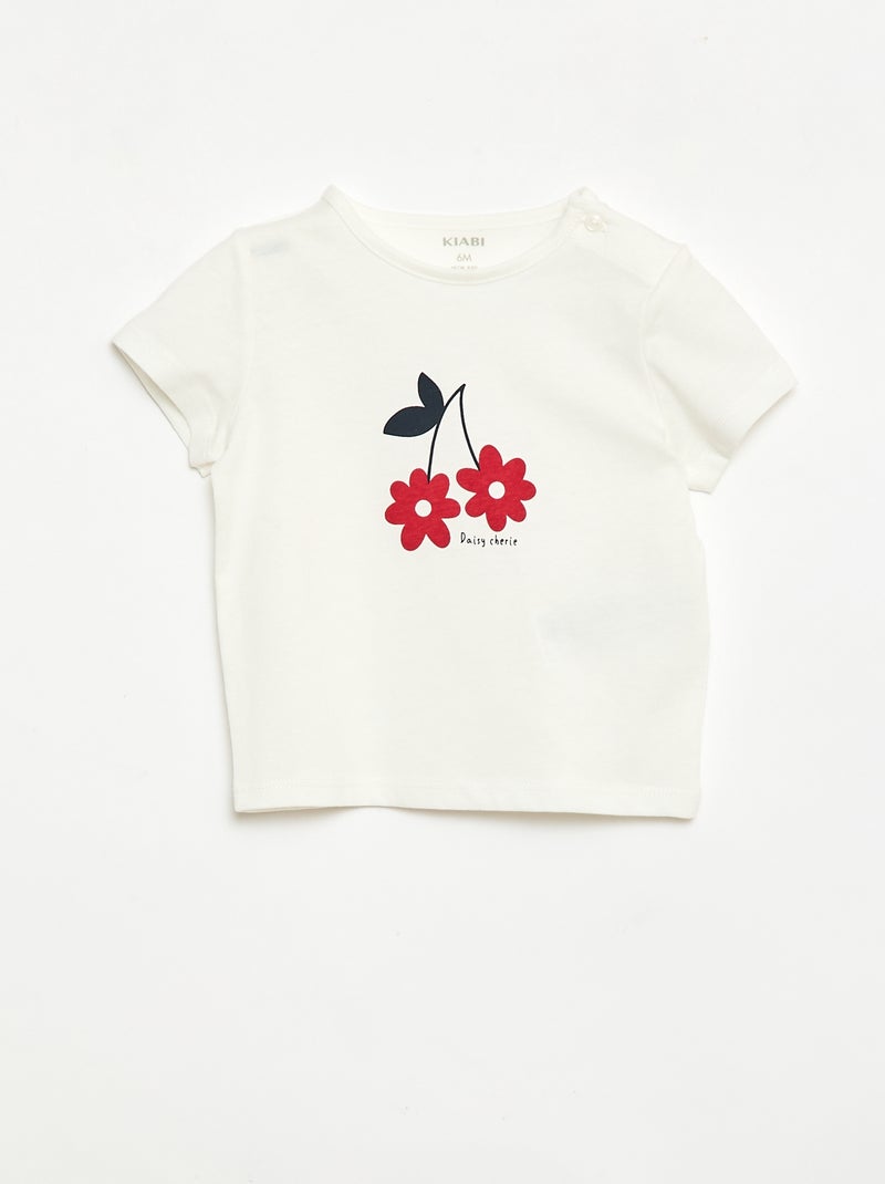 Set T-shirt + short met all-over print Wit - Kiabi
