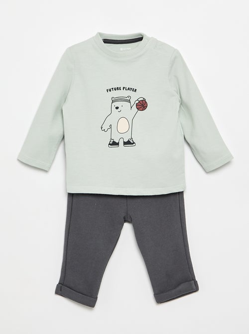 Set T-shirt + sporttrainingbroek - 2-delig - Kiabi Set T-shirt + sporttrainingbroek - 2-delig - Kiabi