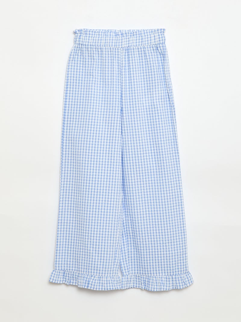 Set top + broek met katoenen details Blauw - Kiabi