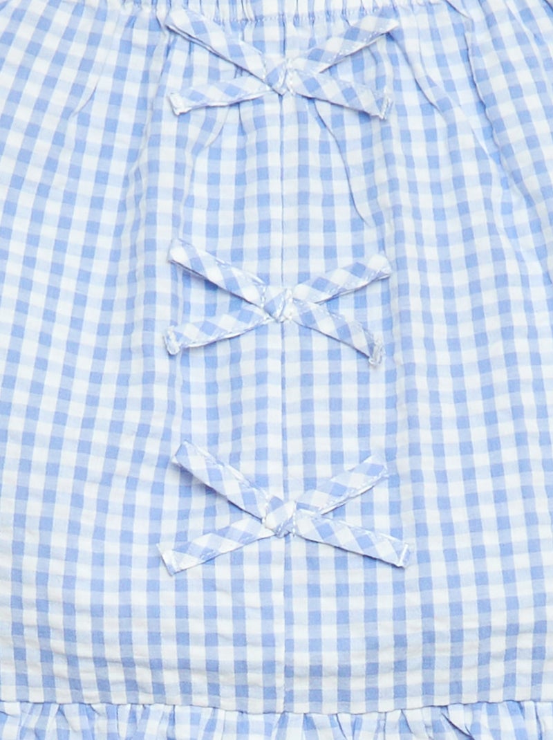 Set top + broek met katoenen details Blauw - Kiabi