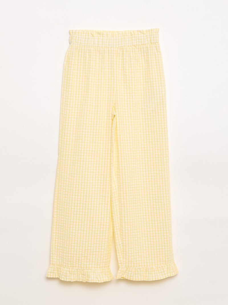 Set top + broek met katoenen details Geel - Kiabi