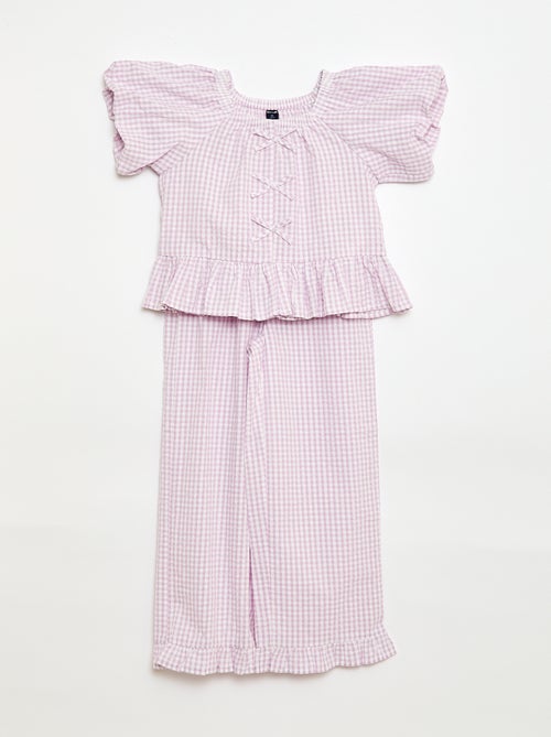 Set top + broek met katoenen details - Kiabi