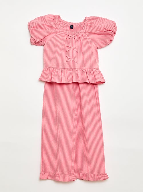 Set top + broek met katoenen details - Kiabi