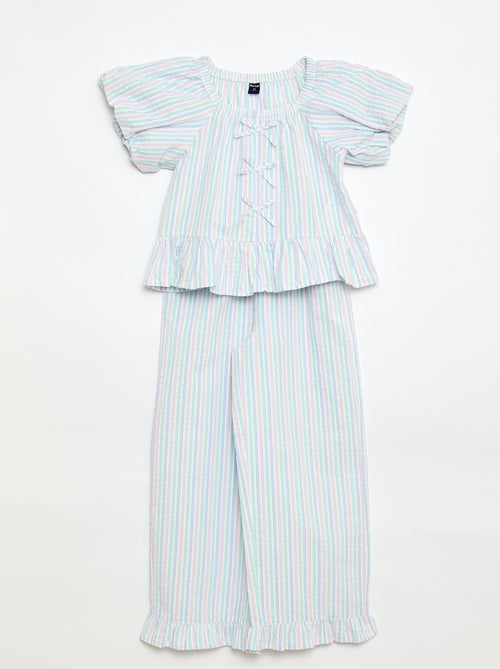 Set top + broek met katoenen details - Kiabi