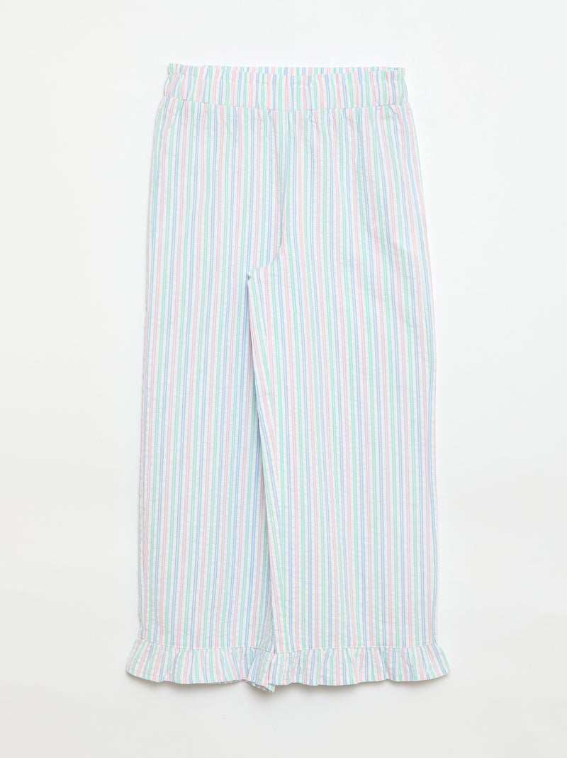 Set top + broek met katoenen details Wit - Kiabi