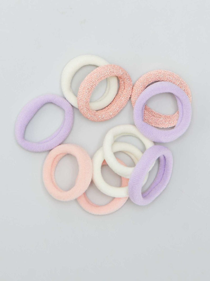 Set van 10 elastische scrunchies ROSE - Kiabi