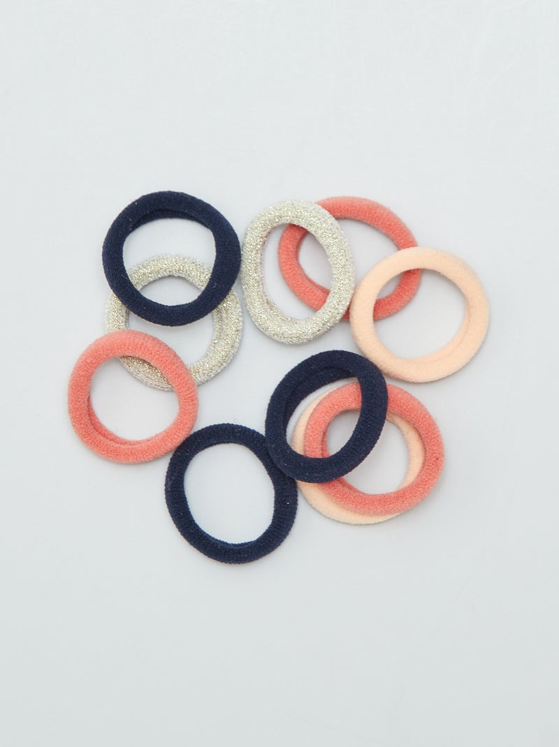 Set van 10 elastische scrunchies roze - Kiabi