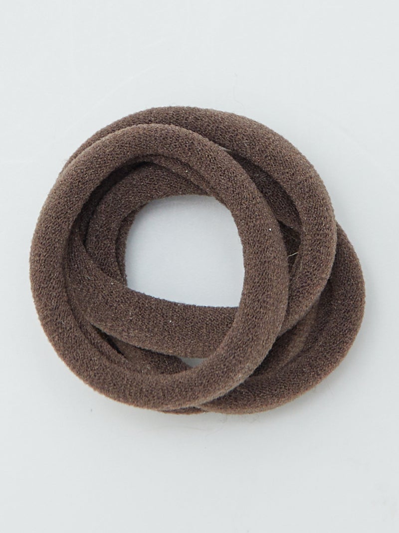 Set van 10 haarelastieken BRUIN - Kiabi