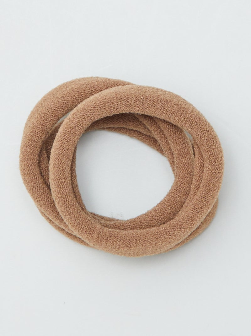 Set van 10 haarelastieken BRUIN - Kiabi