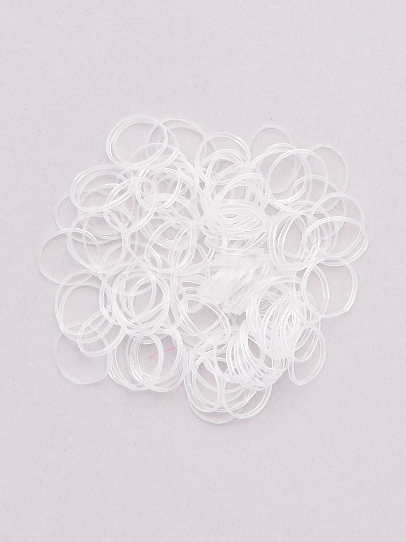 Set van 100 transparante elastiekjes transparant - Kiabi