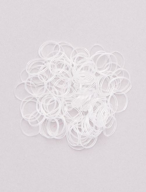 Set van 100 transparante elastiekjes - Kiabi