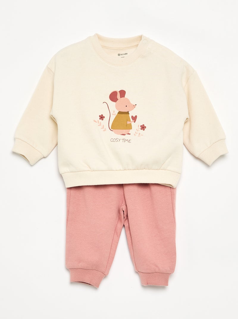 Set van 2 2-delige sets - sweatshirt + broek Wit - Kiabi