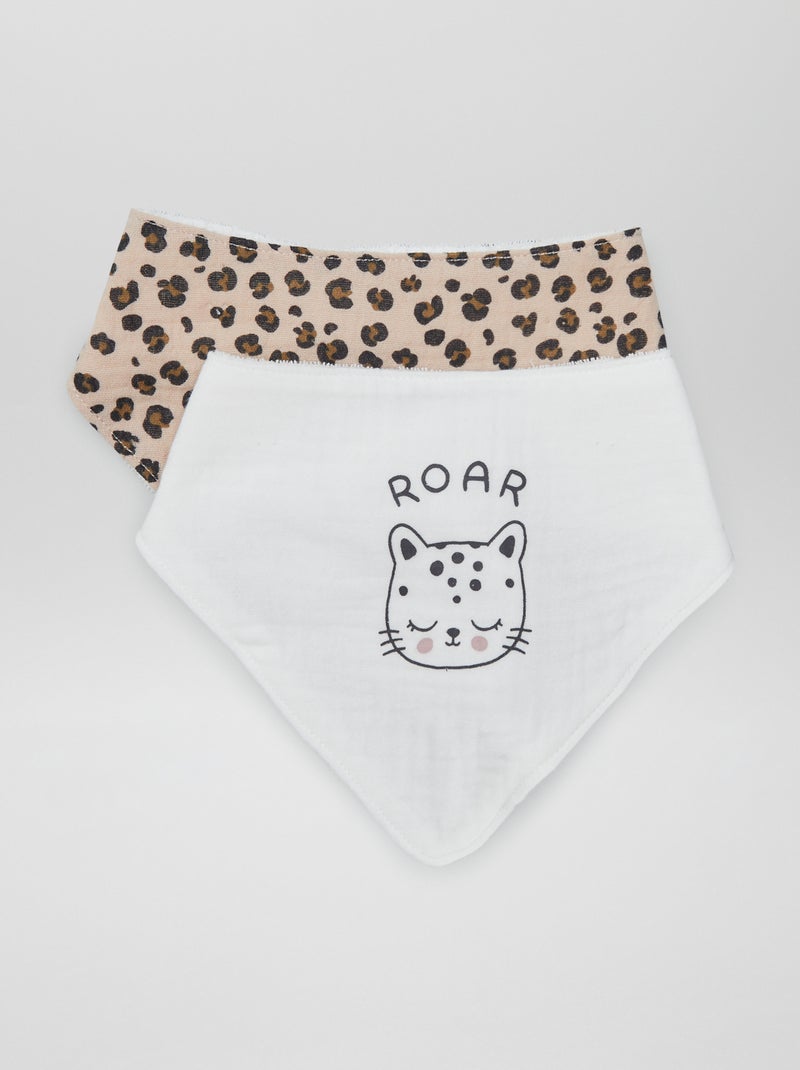 Set van 2 bandanaslabbetjes WIT - Kiabi
