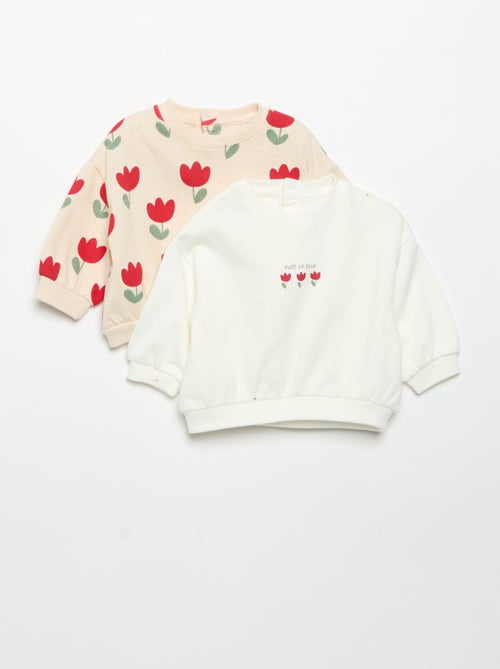 Set van 2 bedrukte sweatshirts - Kiabi Set van 2 bedrukte sweatshirts - Kiabi
