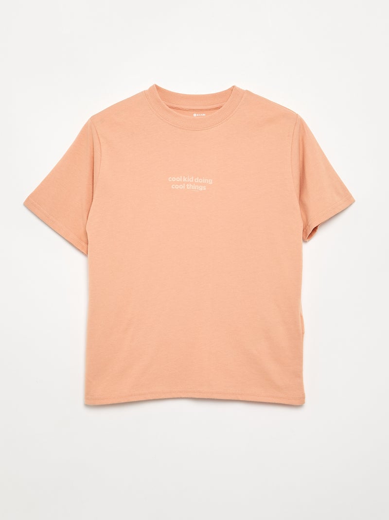 Set van 2 bedrukte T-shirts met korte mouwen Biege - Kiabi