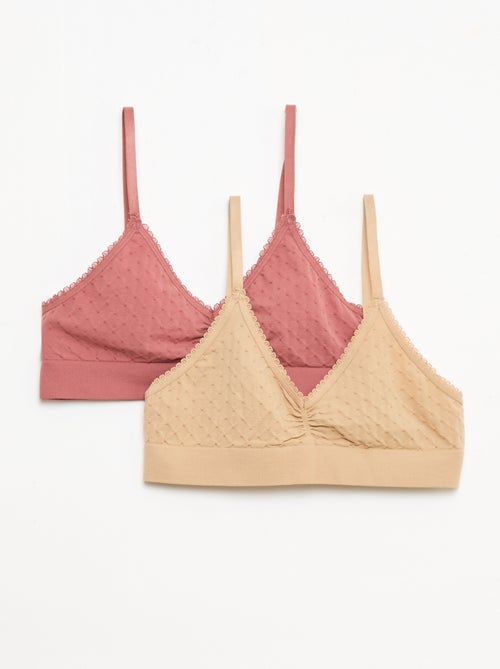 Set van 2 beha's van gewatteerde tricot - Kiabi