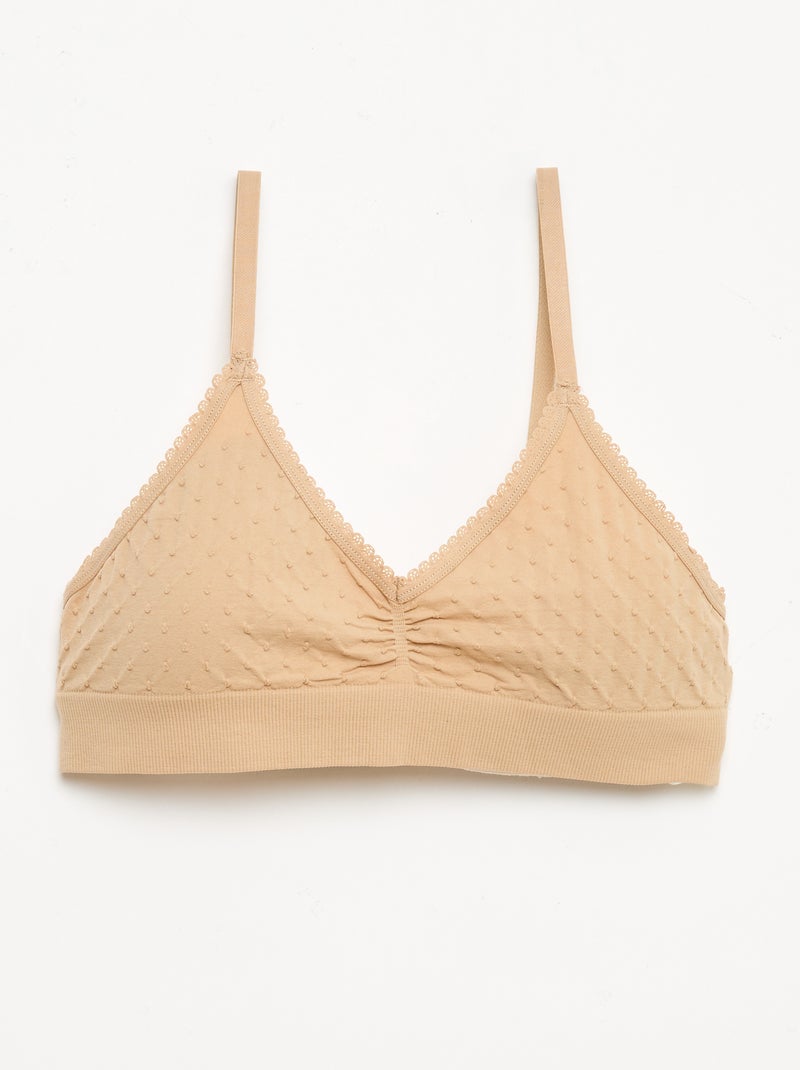 Set van 2 beha's van gewatteerde tricot Bruin - Kiabi