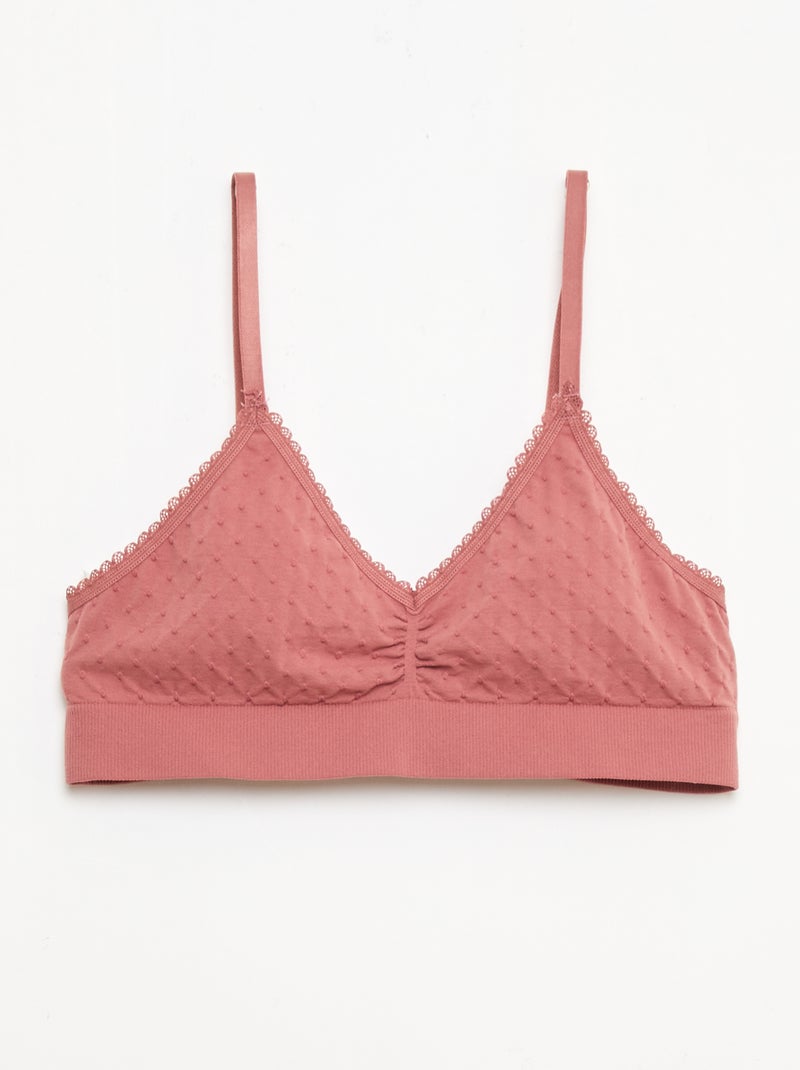 Set van 2 beha's van gewatteerde tricot Bruin - Kiabi