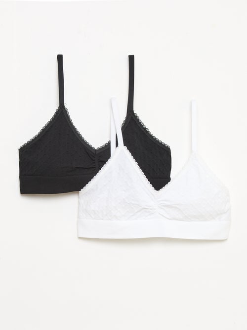 Set van 2 beha's van gewatteerde tricot - Kiabi