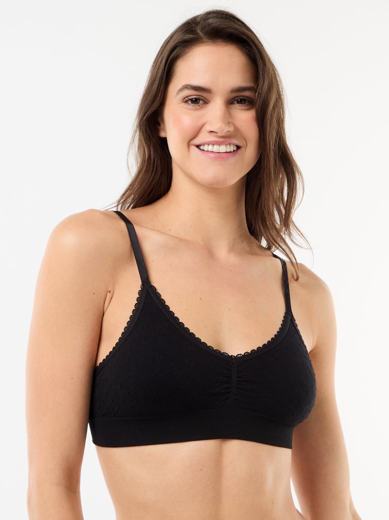 Set van 2 beha's van gewatteerde tricot Wit - Kiabi