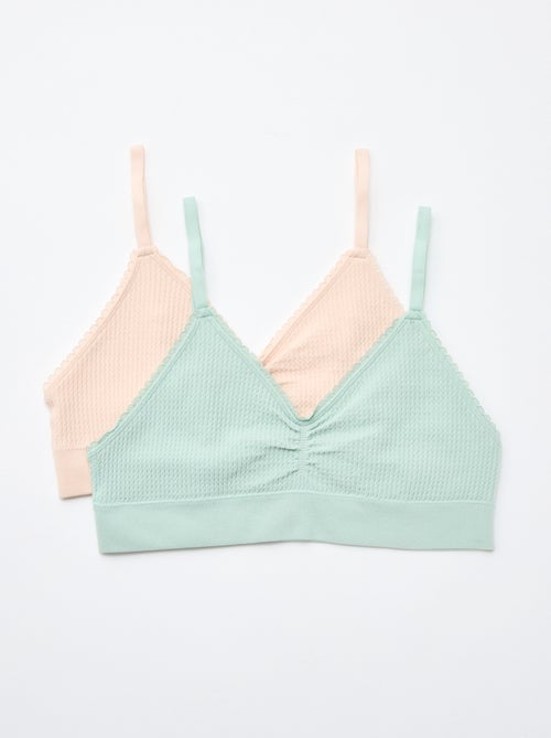 Set van 2 beha's van ribtricot - Kiabi
