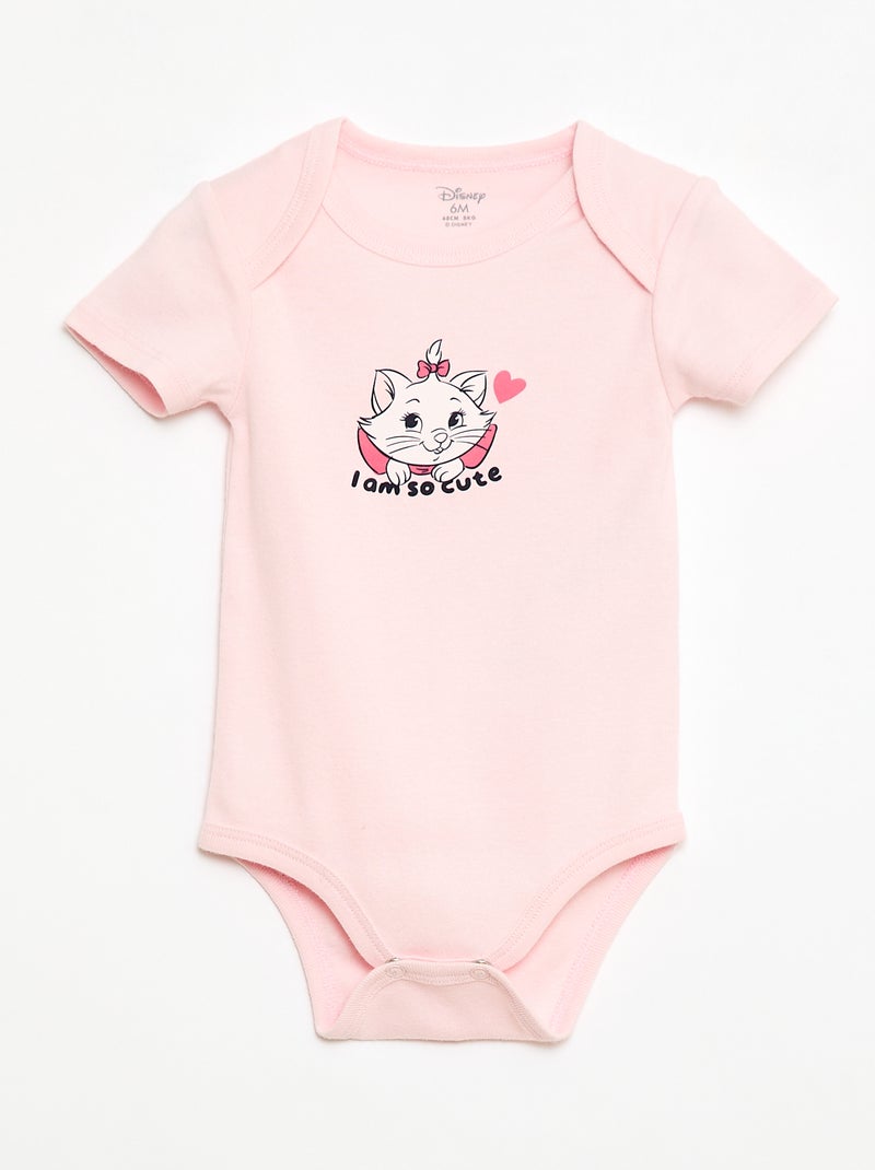 Set van 2 bodies met korte mouwen 'Disney' 'Marie' Rose - Kiabi