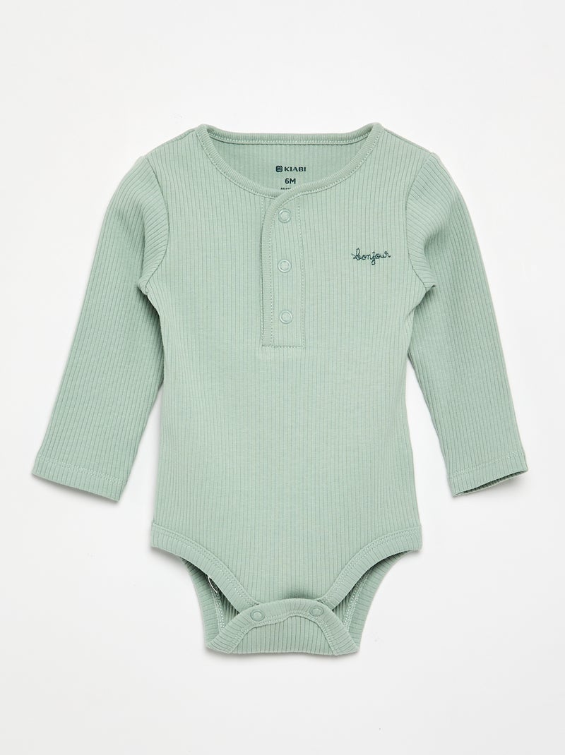 Set van 2 bodies van ribtricot Wit - Kiabi