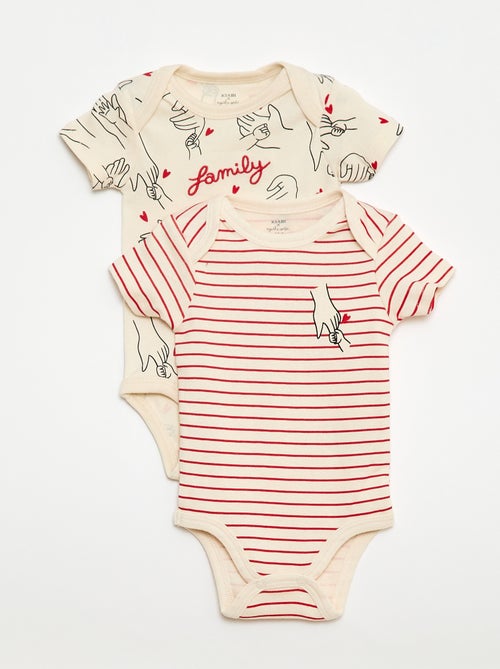Set van 2 bodys met family-print 'Agathe Sorlet x Kiabi' - Valentijnsdag - Kiabi