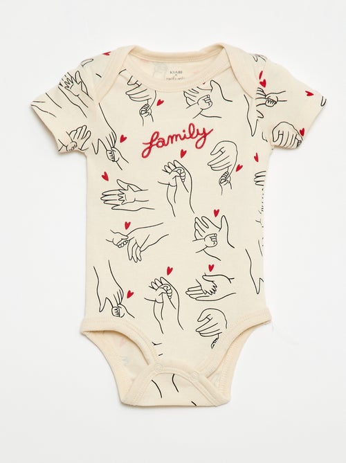 Set van 2 bodys met family-print 'Agathe Sorlet x Kiabi' - Valentijnsdag - Kiabi