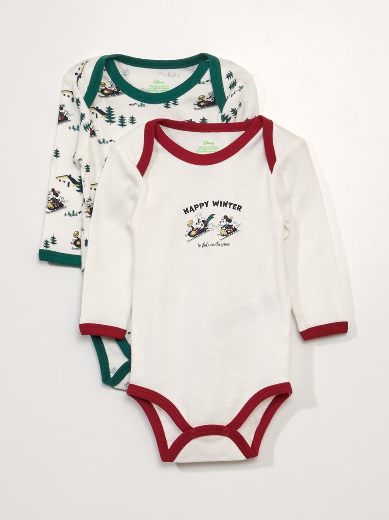 Set van 2 body's 'Mickey' WIT - Kiabi