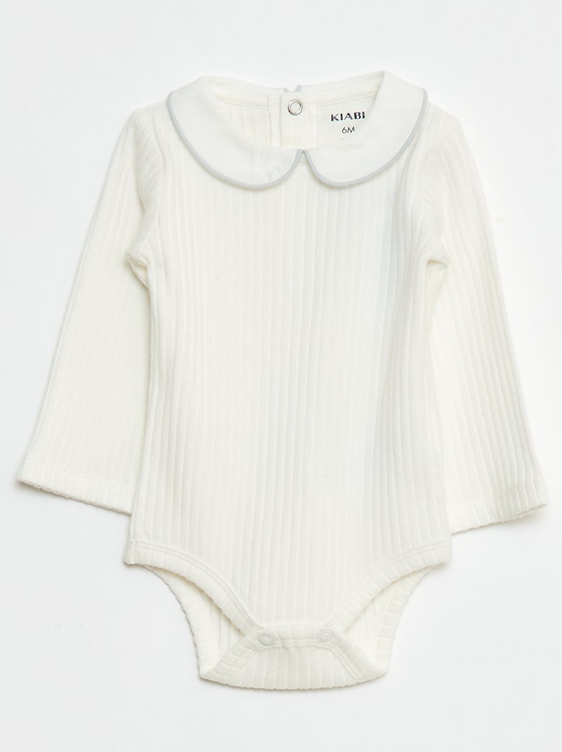 Set van 2 body's van ribstof Wit - Kiabi