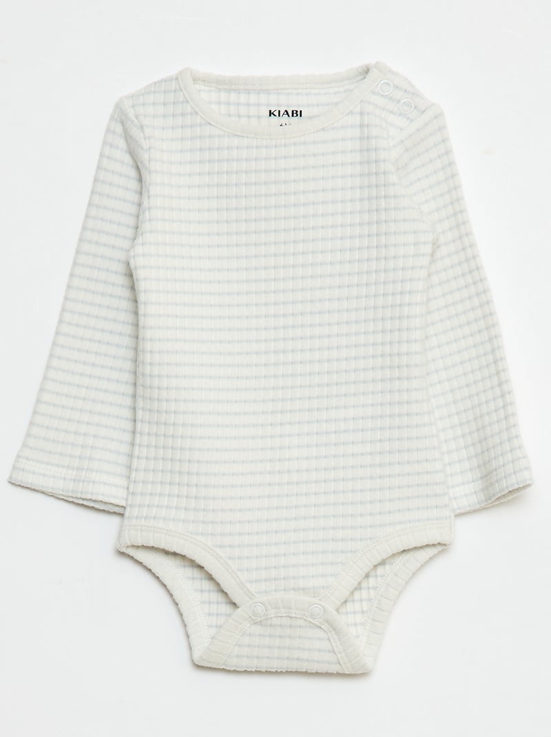 Set van 2 body's van ribstof Wit - Kiabi