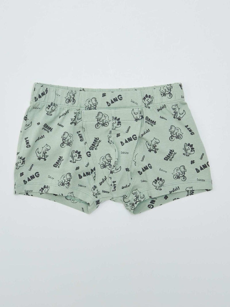 Set van 2 boxershorts met klittenband - gemakkelijk aan te trekken collectie GROEN - Kiabi