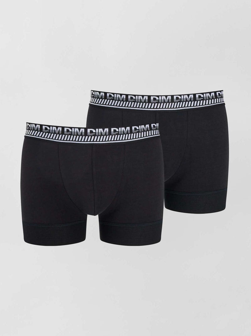 Set van 2 boxershorts met strepen '3D Flex stay & fit' 'DIM' ZWART - Kiabi