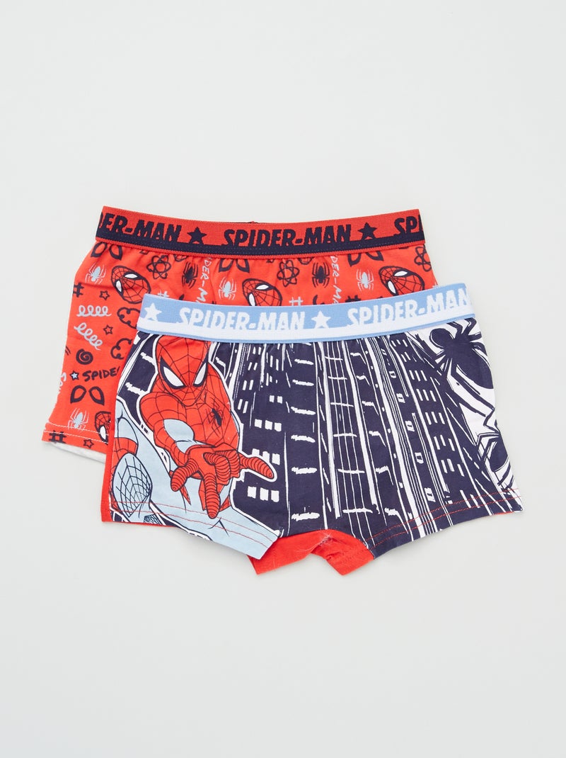 Set van 2 boxershorts 'Spider-Man' rood / grijs - Kiabi