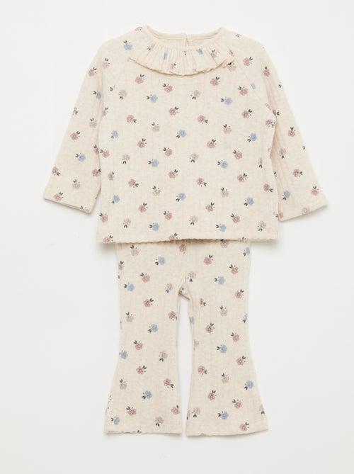 Set van 2-delige pluizige tricot - babykleding - Kiabi