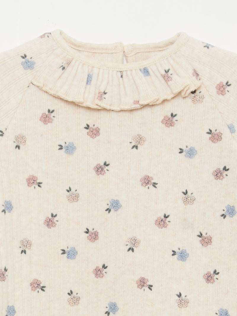 Set van 2-delige pluizige tricot - babykleding Biege - Kiabi