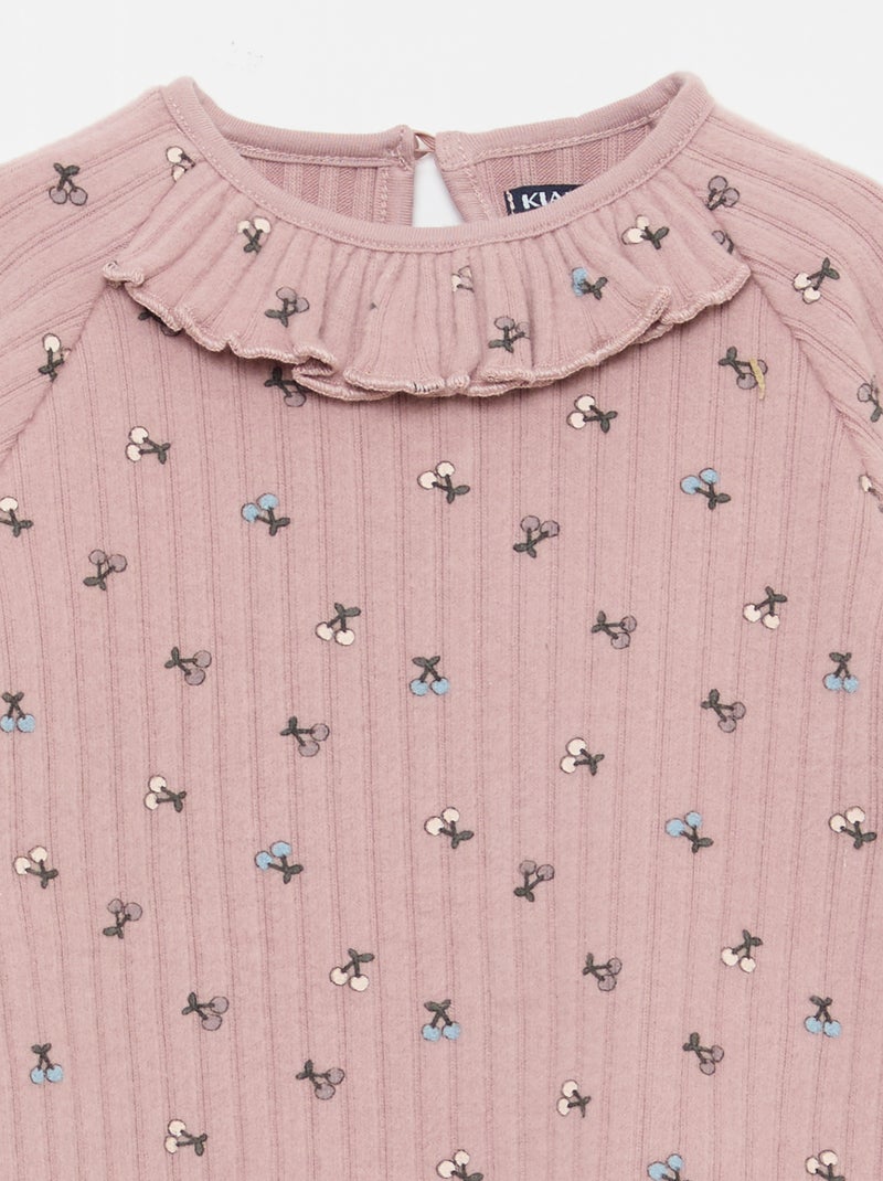 Set van 2-delige pluizige tricot - babykleding Rose - Kiabi