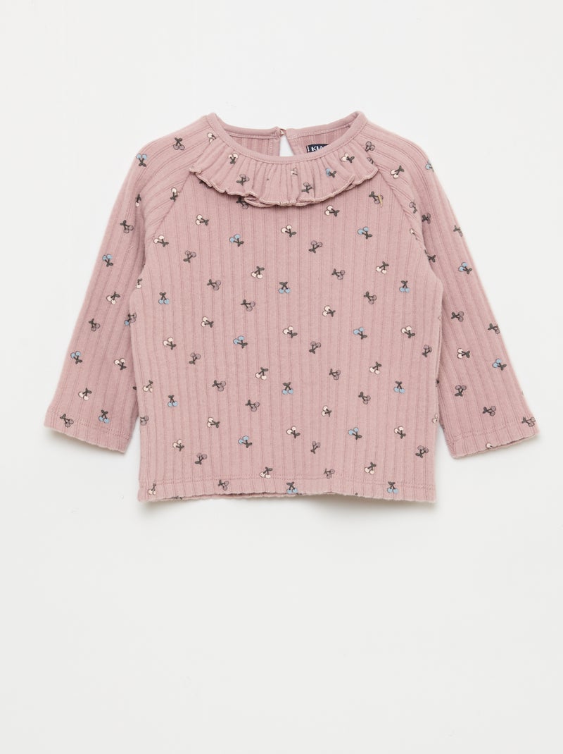 Set van 2-delige pluizige tricot - babykleding Rose - Kiabi