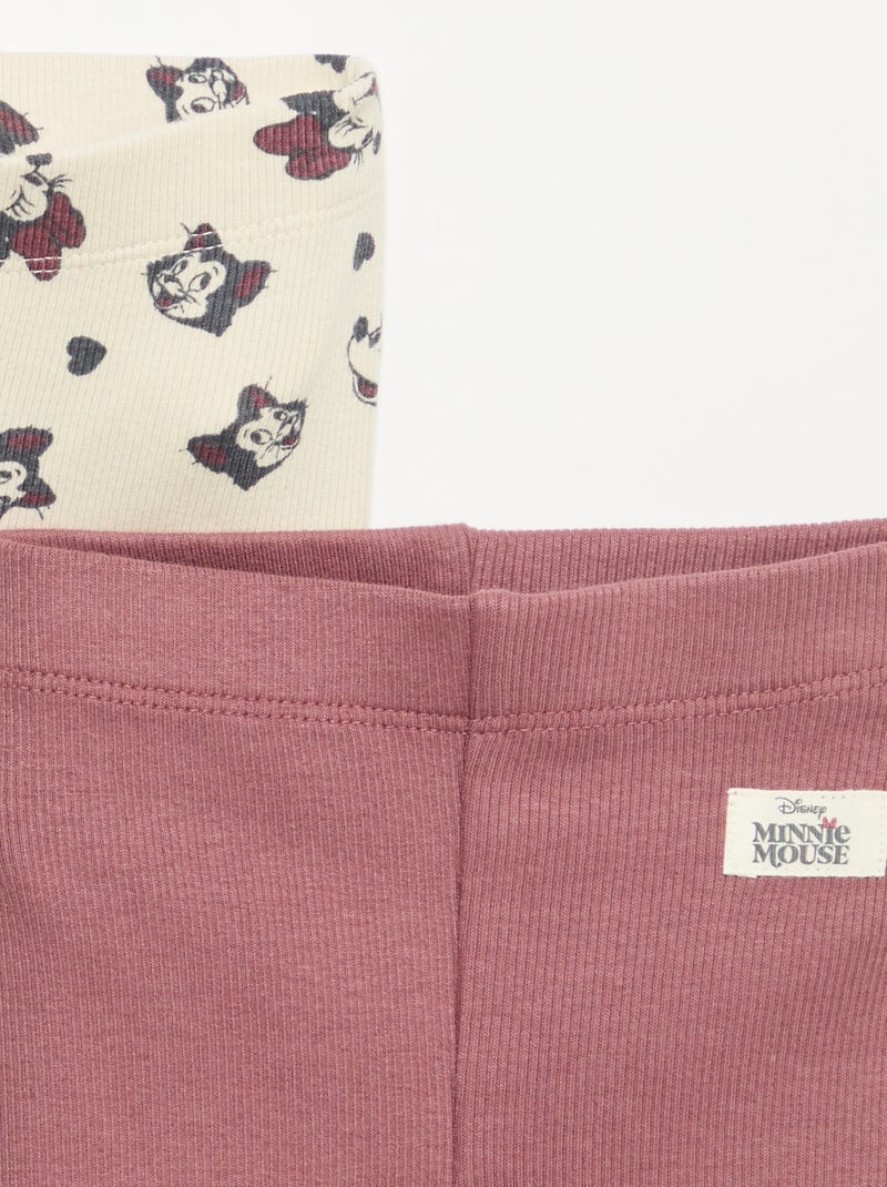 Set van 2 'Disney' leggings van geribde stof Biege - Kiabi
