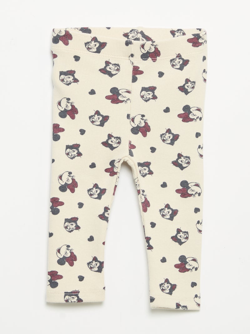 Set van 2 'Disney' leggings van geribde stof Biege - Kiabi