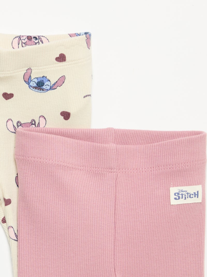 Set van 2 'Disney' leggings van ribgebreide stof Biege - Kiabi