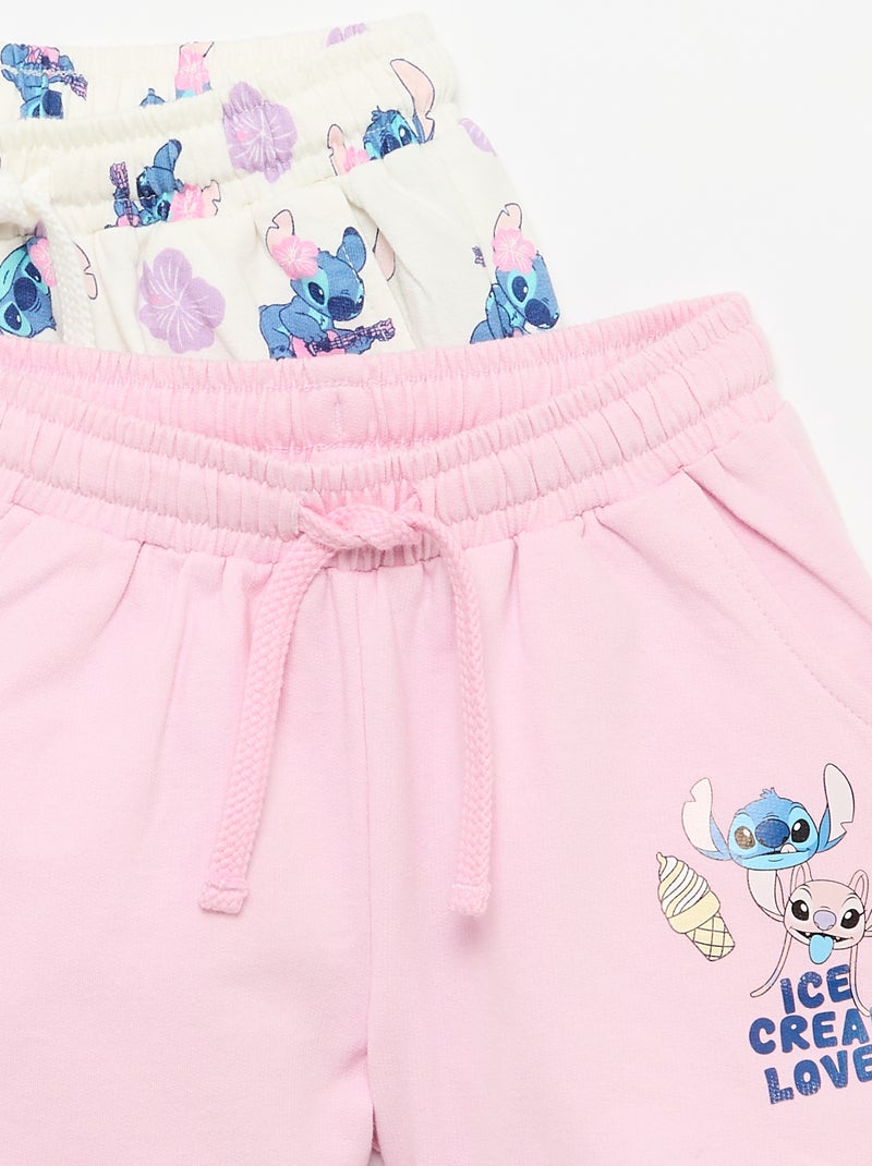 Set van 2 'Disney' shorts van ongeborsteld molton Rose - Kiabi