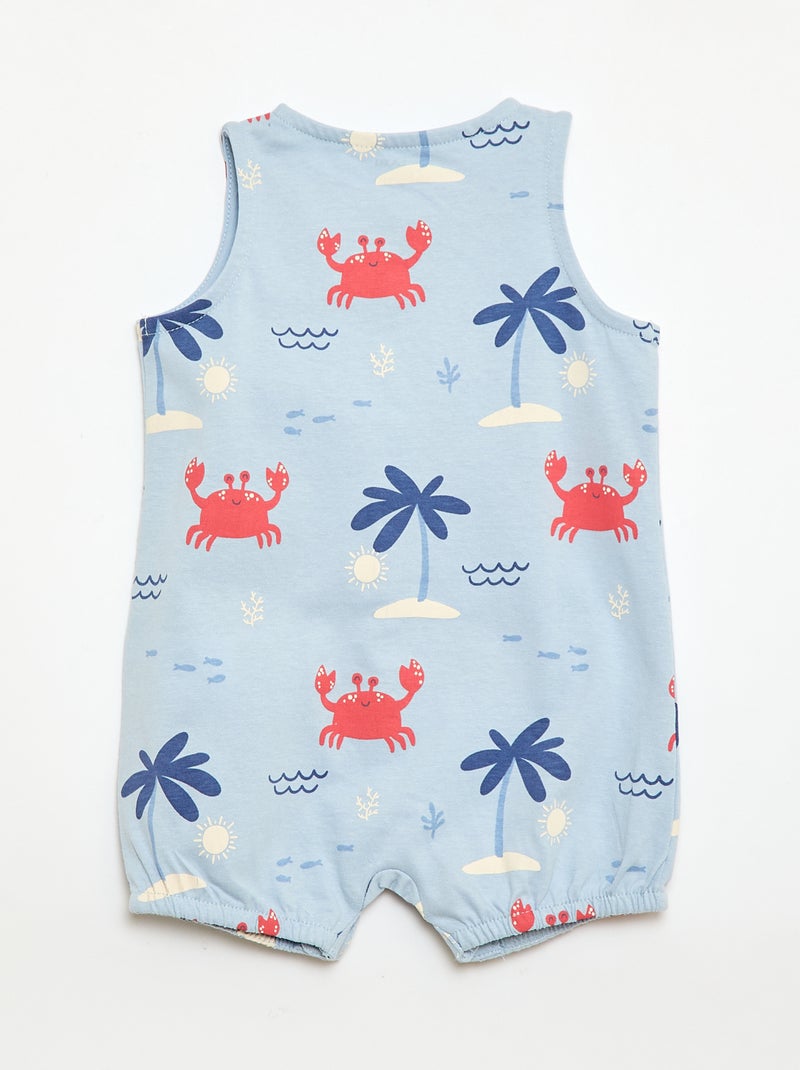 Set van 2 dunne slaappakken met drukknoopsluiting Blauw - Kiabi