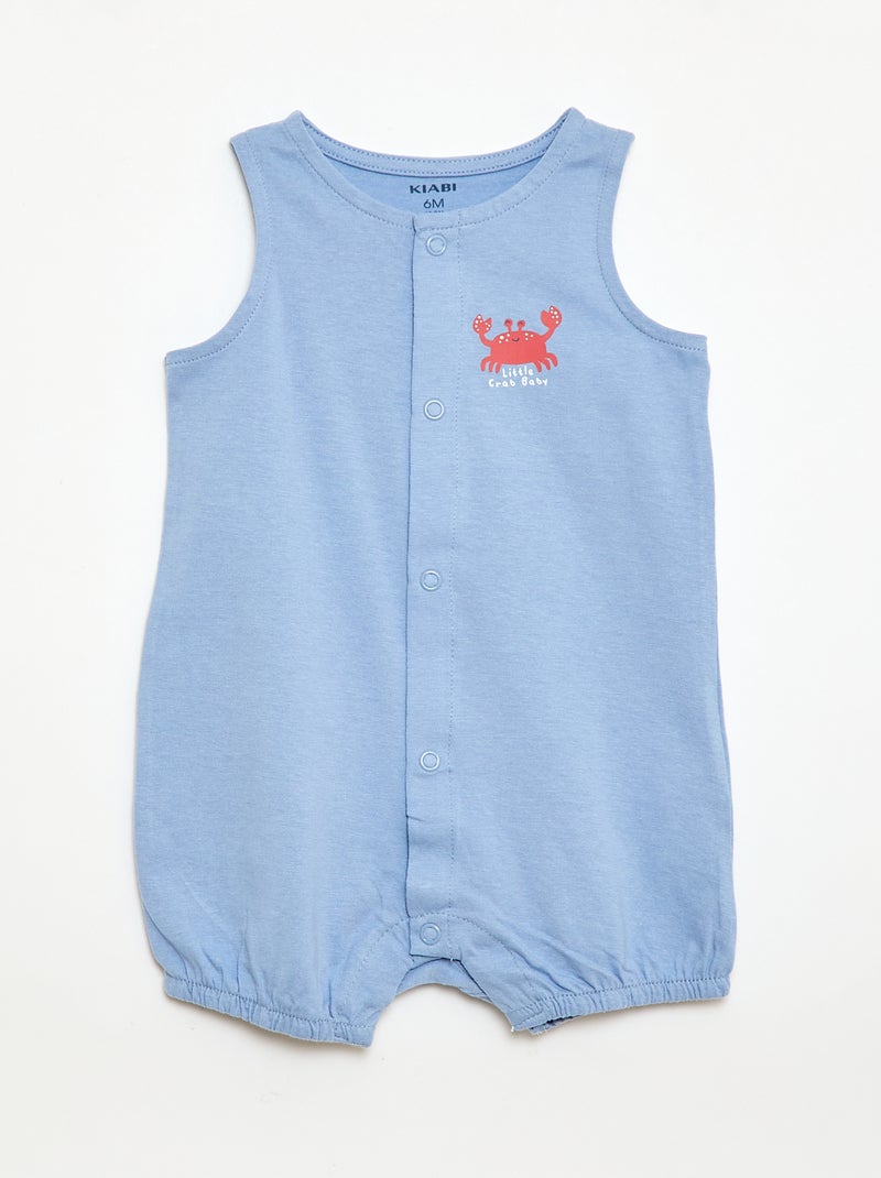 Set van 2 dunne slaappakken met drukknoopsluiting Blauw - Kiabi