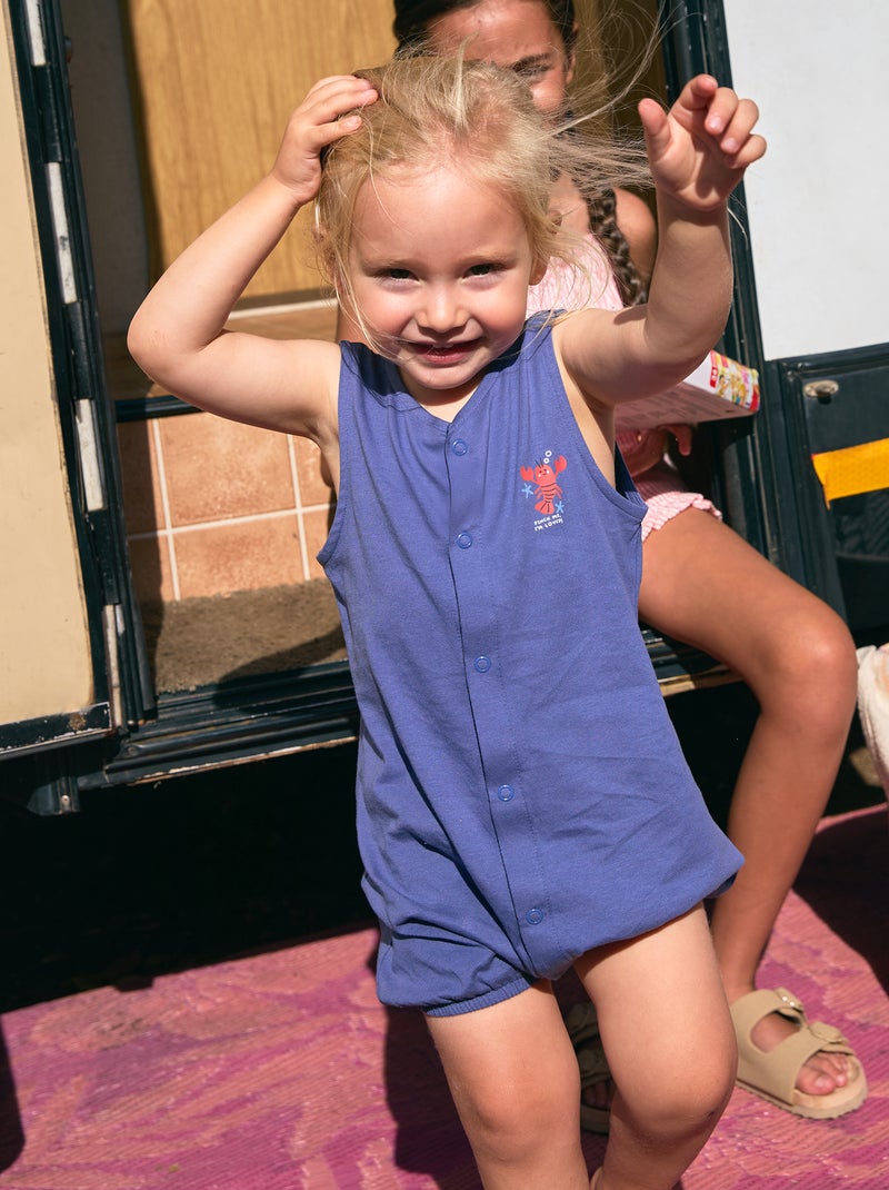 Set van 2 dunne slaappakken met drukknoopsluiting Blauw - Kiabi