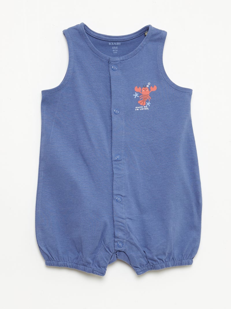 Set van 2 dunne slaappakken met drukknoopsluiting Blauw - Kiabi