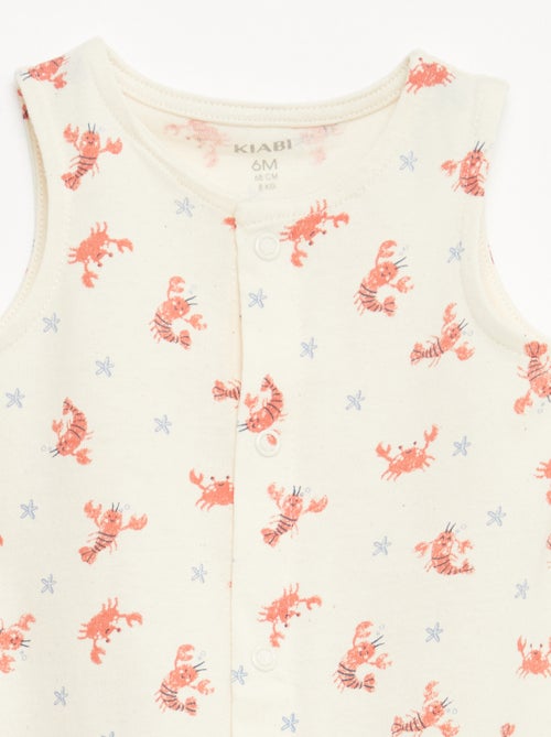 Set van 2 dunne slaappakken met drukknoopsluiting - Kiabi